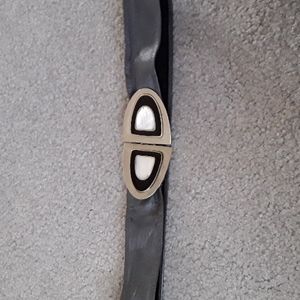 Gray Leather Belt